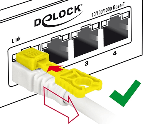 DeLOCK S/STP Cat6A Secure Patch kábel 0.5m Fehér DeLOCK S/STP Cat6A Secure Patch kábel 0.5m Fehér