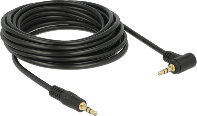 DeLOCK JACK - JACK kábel 5m (3.5mm jack apa - 3.5mm jack apa) Fekete