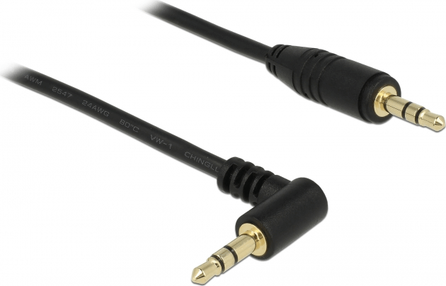 DeLOCK JACK - JACK kábel 1m (3.5mm jack apa - 3.5mm jack apa) Fekete DeLOCK JACK - JACK kábel 1m (3.5mm jack apa - 3.5mm jack apa) Fekete