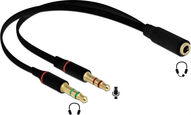 DeLOCK 3.5mm jack anya - 2x3.5 3Pin apa Headset Adapter