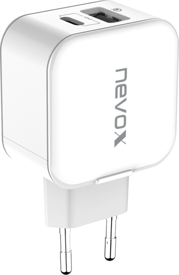 Nevox 1760 Hálózati USB-C + USB-A töltő 18W Fehér Nevox 1760 Hálózati USB-C + USB-A töltő 18W Fehér