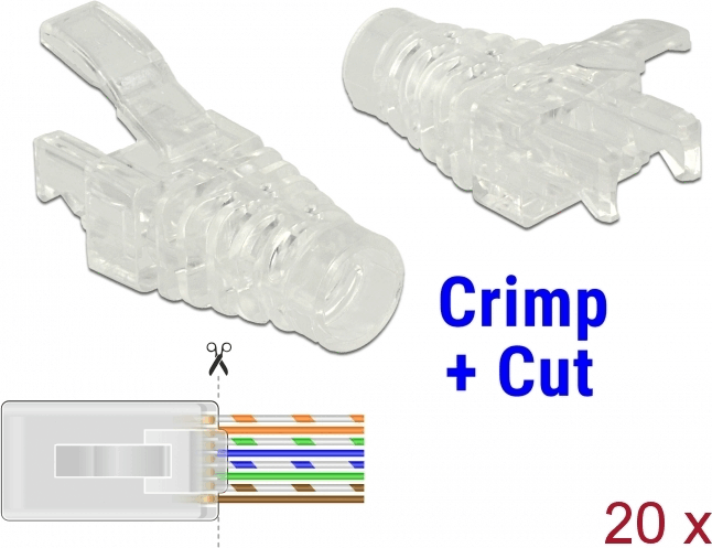 DeLOCK 86455 Feszültség csökkentő keret RJ45 krimpelő és vágó apához 20 darab