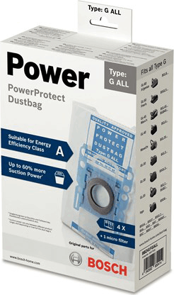 Bosch BBZ41FGALL PowerProtect porzsák (4 db / csomag) Bosch BBZ41FGALL PowerProtect porzsák (4 db / csomag)