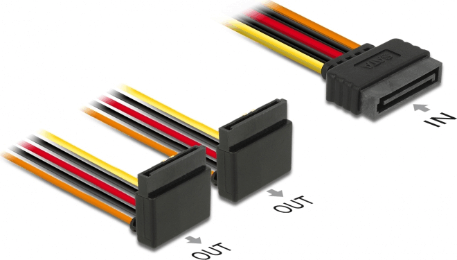 DeLOCK Tápkábel SATA 15Pin apa - 2x SATA 15Pin anya 0.15m DeLOCK Tápkábel SATA 15Pin apa - 2x SATA 15Pin anya 0.15m