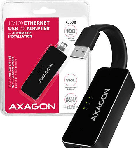 Axagon ADE-XR 10/100 Ethernet USB2.0 Adapter Axagon ADE-XR 10/100 Ethernet USB2.0 Adapter