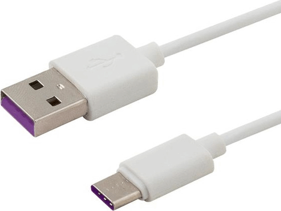 SAVIO USB-C apa - USB 2.0-A apa Adat- és töltőkábel 1m - Fehér