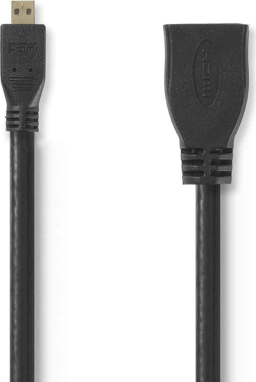 Nedis MicroHDMI - HDMI Nagy sebességű kábel Ethernet átvitellel 0.2m Fekete