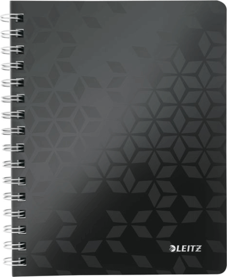 Leitz Wow 80 lapos A5 kockás spirálfüzet - Fekete Leitz Wow 80 lapos A5 kockás spirálfüzet - Fekete