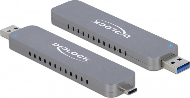 DELOCK 42616 M.2 NVMe PCIe USB 3.1 C + A Külső HDD ház - Szürke