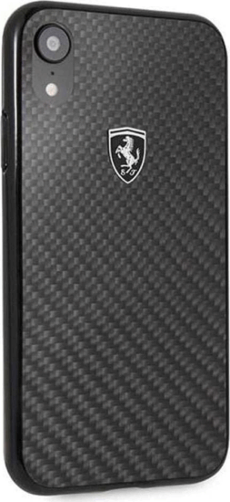 Ferrari Heritage Apple iPhone XR Valódi Bőr Tok - Fekete Ferrari Heritage Apple iPhone XR Valódi Bőr Tok - Fekete