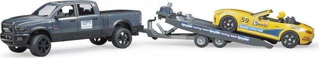 Bruder RAM 2500 Power Wagon és Roadster Bruder Racing Team versenyautó 1:16