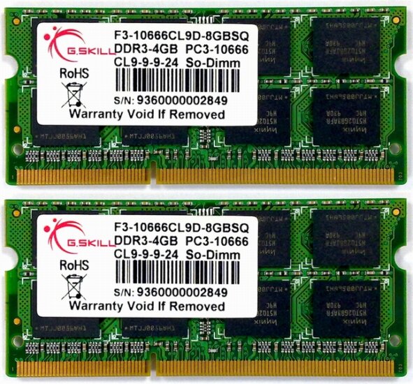 G.Skill 8GB /1333 Standard DDR3 SoDIMM RAM KIT