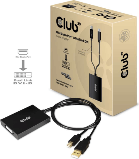 Club3D Mini Displayport - DVI-D Dual-Link active adapter Club3D Mini Displayport - DVI-D Dual-Link active adapter