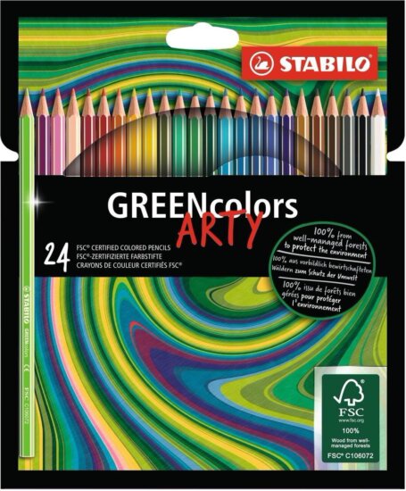 Stabilo GreenColors ARTY Hatszögletű színes ceruza készlet (24 db/csomag)