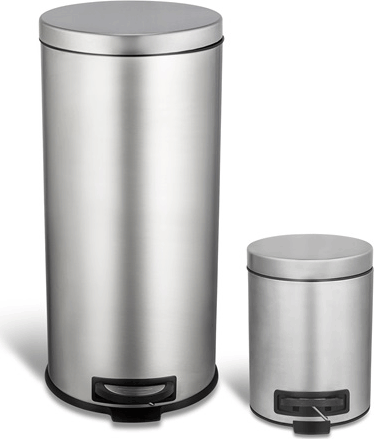 TOO 30 és 5 literes pedálos szemetes szett - rozsdamentes acél