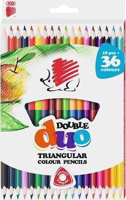 ICO Süni háromszögletű vastag Színes ceruza készlet 18 db-os