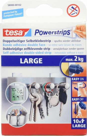 Tesa Powerstrips: Nagy teherbírás kétoldalú ragasztószalag