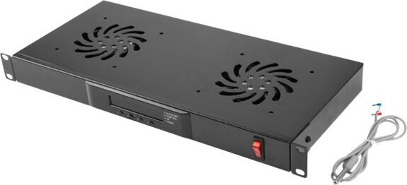 Lanberg 19" Rack ventilátor egység / szellőztető panel LCD 2 ventilátorral + 230V termosztát Lanberg 19" Rack ventilátor egység / szellőztető panel LCD 2 ventilátorral + 230V termosztát