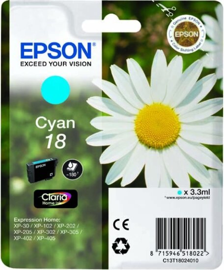 Epson T1802 Eredeti Tintapatron Cián