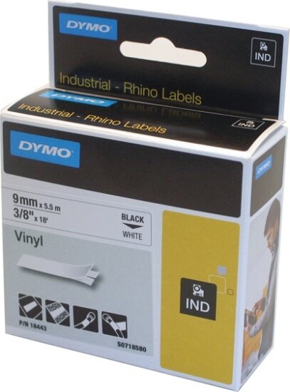 DYMO LM D1 vinyl Feliratozógép szalag 9mm fehér DYMO LM D1 vinyl Feliratozógép szalag 9mm fehér