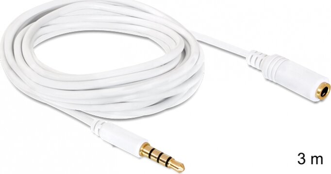 Delock 84483 3,5mm apa / anya IPhone 4 pin sztereo jack kábel - 3m Delock 84483 3,5mm apa / anya IPhone 4 pin sztereo jack kábel - 3m