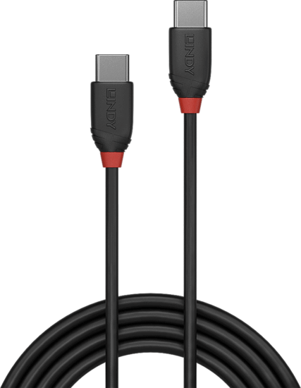 LINDY USB-C apa - USB-C apa Adat- és töltőkábel 1m - Fekete LINDY USB-C apa - USB-C apa Adat- és töltőkábel 1m - Fekete