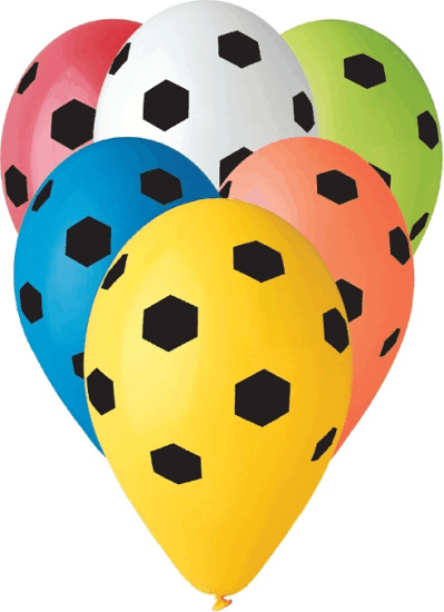 Focilabda mintás színes lufi - 5 darabos