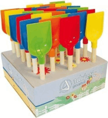 Műanyag lapát fa nyéllel - több színben