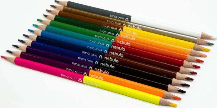 Nebulo Háromszögletű kétvégű Színes ceruza készlet 24 különböző szín (12 db / csomag)