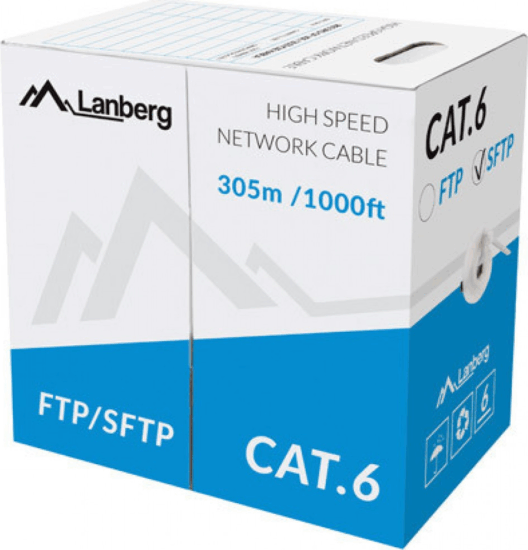Lanberg SFTP CAT6 LAN kábel 305m Szürke