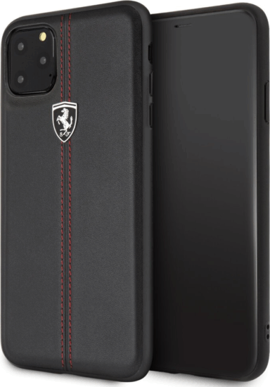 Ferrari GEN Apple iPhone 11 Pro Max Bőrtok - Függőlegesen csíkozott fekete Ferrari GEN Apple iPhone 11 Pro Max Bőrtok - Függőlegesen csíkozott fekete