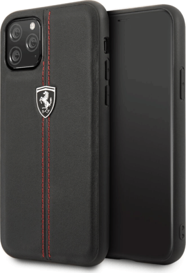 Ferrari GEN Apple iPhone 11 Pro Bőrtok - Függőlegesen csíkozott fekete Ferrari GEN Apple iPhone 11 Pro Bőrtok - Függőlegesen csíkozott fekete