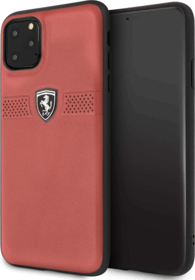 Ferrari Off Track Apple iPhone 11 Pro Max Bőr Védőtok - Piros