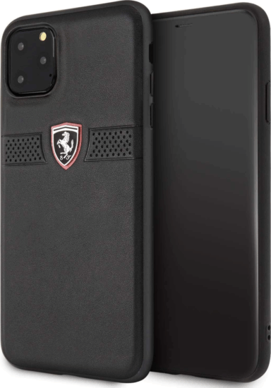 Ferrari Off Track Apple iPhone 11 Pro Max Bőr Védőtok - Fekete Ferrari Off Track Apple iPhone 11 Pro Max Bőr Védőtok - Fekete