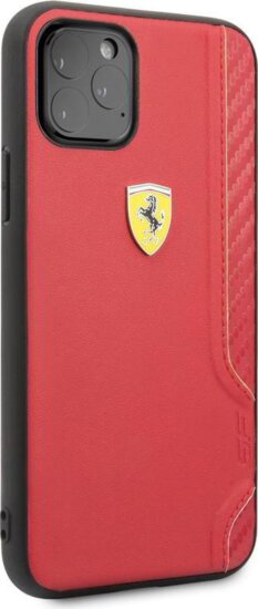 FERRARI On Track IP 11 Pro Max Puha PU gumitok - Piros