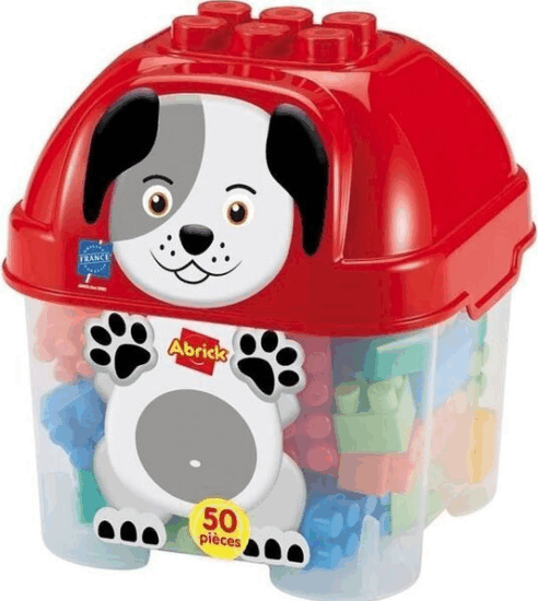 Écoiffier Abrick: kutyás 50 darabos kocka építőjáték készlet