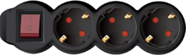 Somogyi 220V hálózati 3 aljzatos elosztó kapcsolóval 1,5m - Fekete Somogyi 220V hálózati 3 aljzatos elosztó kapcsolóval 1,5m - Fekete