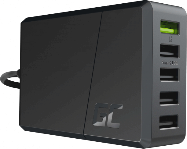 Green Cell Hálózati 5x USB töltő 52W Fekete