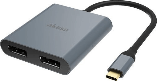 Akasa USB-C apa - 2 x DisplayPort anya adapter Akasa USB-C apa - 2 x DisplayPort anya adapter