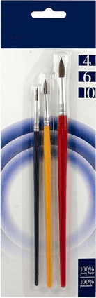 Nebuló No. 4-6-10 Kerek pónilószőr ecset készlet festett fanyéllel