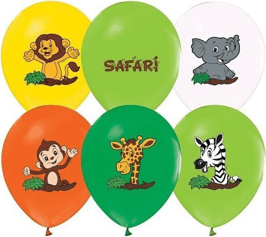 Szafari mintás színes lufi - 5 db