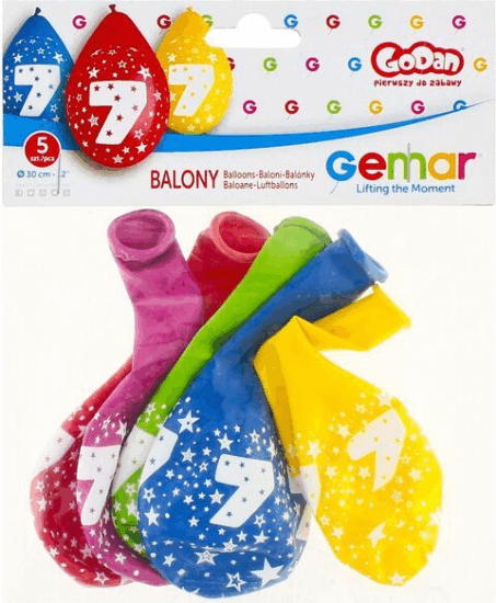 Színes,születésnapi számos lógó lufi csomag, 30 cm - 7