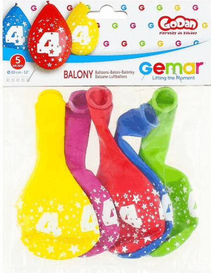 Színes,születésnapi számos lógó lufi csomag, 30 cm - 4