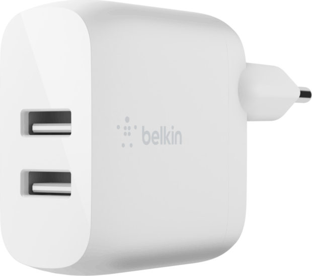 Belkin Hálózati 2xUSB-A töltő 24W Fehér