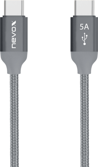 Nevox USB-C apa - USB-C apa Adat- és töltőkábel 1m - Ezüst