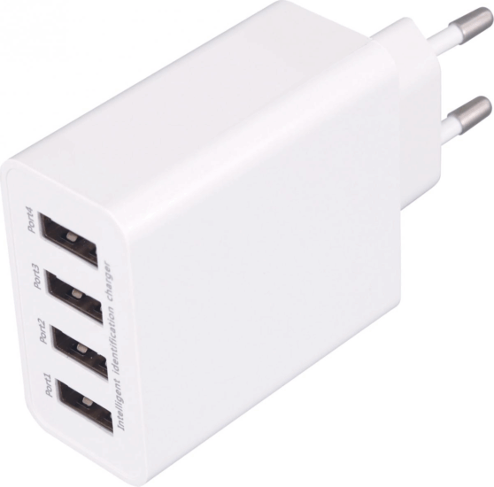 Home Hálózati 4xUSB töltő (5V / 5A) Fehér