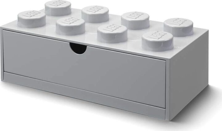 LEGO: 8 gombos asztalfiók - Szürke