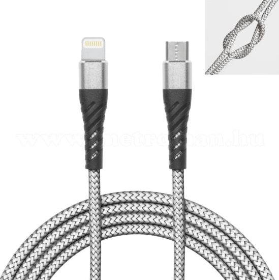 Delight Lightning apa - USB-C apa Adat- és töltőkábel 2m - Szürke Delight Lightning apa - USB-C apa Adat- és töltőkábel 2m - Szürke