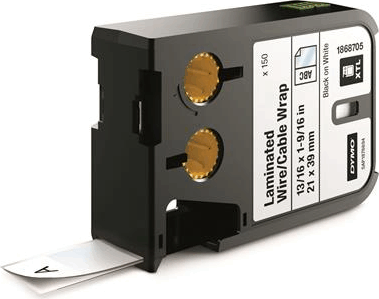 Dymo XTL 21 x 39 mm Laminált vezeték- és kábelburkoló etikett Feliratzógép szalag