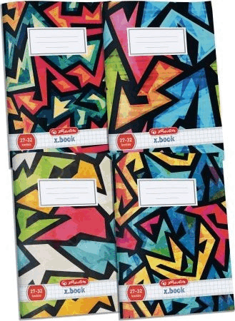 Herlitz x.book: Neon Art 32 lapos A5 négyzetrácsos füzet - Többféle